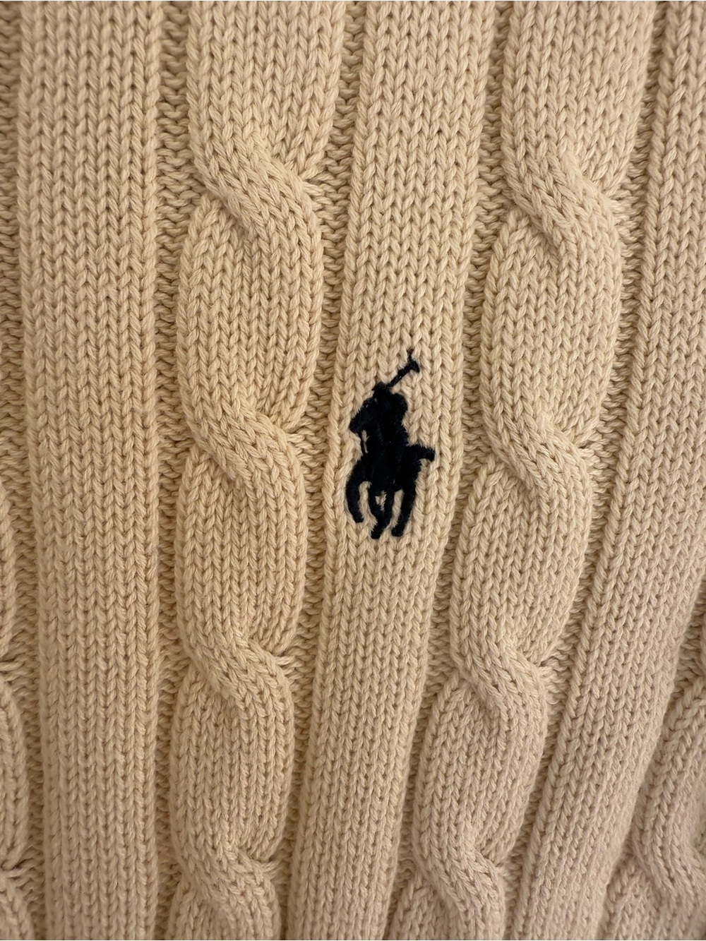 Polo by Ralph Lauren Light Beige Cable Knit Short Sleeve Sweater Size XS - Picture 4 of 6
